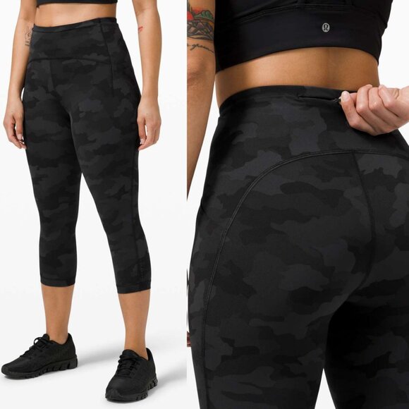 Lululemon Swift Speed High-Rise Crop 21" Luxtreme In Heritage 365 Camo Deep Coal - Picture 1 of 9